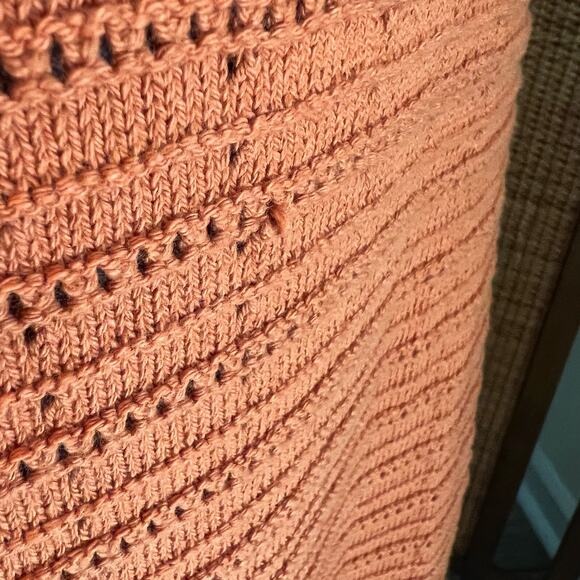 NWT Free People Orange Crochet Maxi Dress FP Beach Knit Bathing Suit Coverup Lrg - Picture 6 of 10